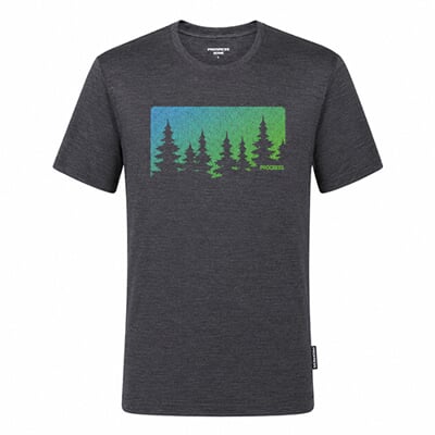 HRUTUR "FOREST" pánske merino tričko sivý melír