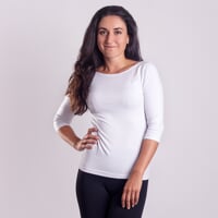 AKINA Dámske bambusové tričko s 3/4 rukávom biela