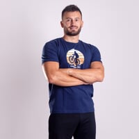BARBAR "BIKER" pánske bambusové tričko tm.modrá