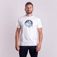 BARBAR "BIKER" pánske bambusové tričko biela