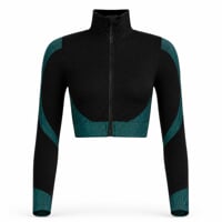 GEMA CROP LS dámska športová mikina čierna/zelená