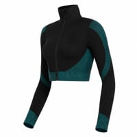 GEMA CROP LS dámska športová mikina čierna/zelená