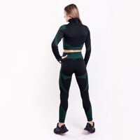GEMA CROP LS dámska športová mikina čierna/zelená