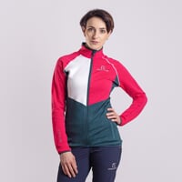 GLACIERA dámska funkčná mikina fuchsie/biela/zelená