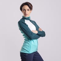 GLACIERA dámska funkčná mikina zelená/biela/mint