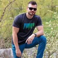 HRUTUR "FOREST" pánske merino tričko sivý melír