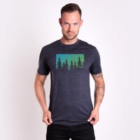 HRUTUR "FOREST" pánske merino tričko sivý melír