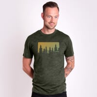 HRUTUR "FOREST" pánske merino tričko khaki melír