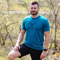 HRUTUR "RAM" pánske merino tričko petrol melír