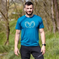 HRUTUR "RAM" pánske merino tričko petrol melír