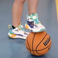 JUNIOR BASKETBALL detské športové topánky biela/modrá/petrol