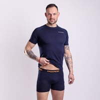 MA SKN 125 2-PACK set pánských merino boxerek čeirno-modrá + oranžová