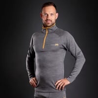 MB TRZ pánský termo rolák s krátkým zipem šedý melír/petrol
