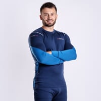MW NDR 170 pánské merino triko s dlouhým rukávem černý melír