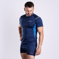 MW NKR 170 pánské merino triko s krátkým rukávem tm.modrá/modrá