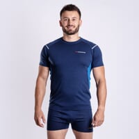 MW NKR 170 pánské merino triko s krátkým rukávem tm.modrá/modrá