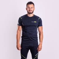 MW NKR pánské merino triko s krátkým rukávem černý melír
