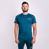 MW NKR pánské merino triko s krátkým rukávem petrol melír