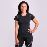 MW NKRZ 170 dámské merino triko s krátkým rukávem čierný melír