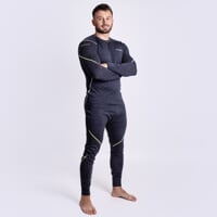 MW SDN 170 pánské dlouhé merino spodky černý melír