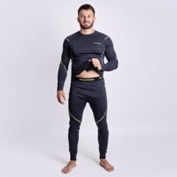 MW SDN 170 pánské dlouhé merino spodky černý melír