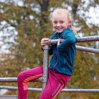 TISPA JUNIOR MERINO dievčenská funkčná mikina petrol/fuchsie