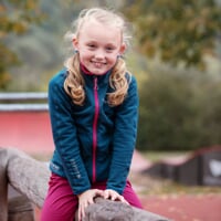 TISPA JUNIOR MERINO dievčenská funkčná mikina petrol/fuchsie