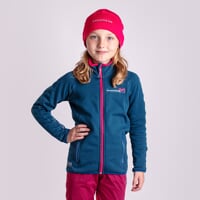 TISPA JUNIOR MERINO dievčenská funkčná mikina petrol/fuchsie