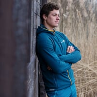 TOREZ HOODY MERINO pánská funkční sportovní mikina s kapucí petrol