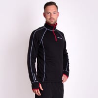 TOREZ ZIP pánská funkční sportovní mikina černá/červená