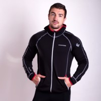 TOREZ HOODY pánská funkční sportovní mikina s kapucí černá/červená
