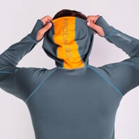 TOREZ HOODY pánská funkční sportovní mikina s kapucí modrošedá/kari
