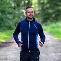 TOREZ HOODY pánská funkční sportovní mikina s kapucí tm.modrá/sv.modrá