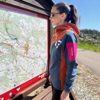WOOLCRAFT LADY dámska bunda s merinom terakota/tm.modrá