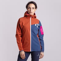WOOLCRAFT LADY dámska bunda s merinom terakota/tm.modrá