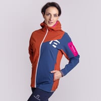 WOOLCRAFT LADY dámska bunda s merinom terakota/tm.modrá